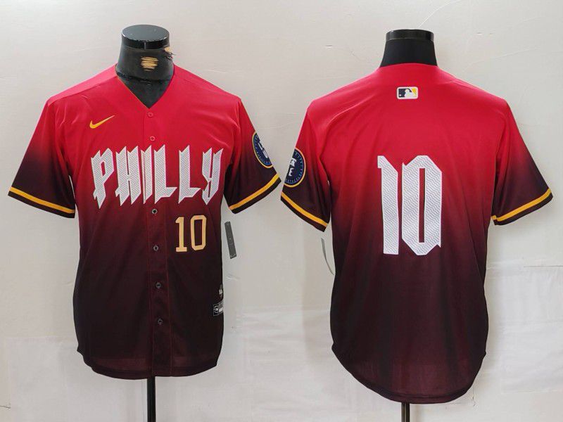 Men Philadelphia Phillies #10 No name Red City Edition 2024 Nike MLB Jersey style 4->san francisco giants->MLB Jersey